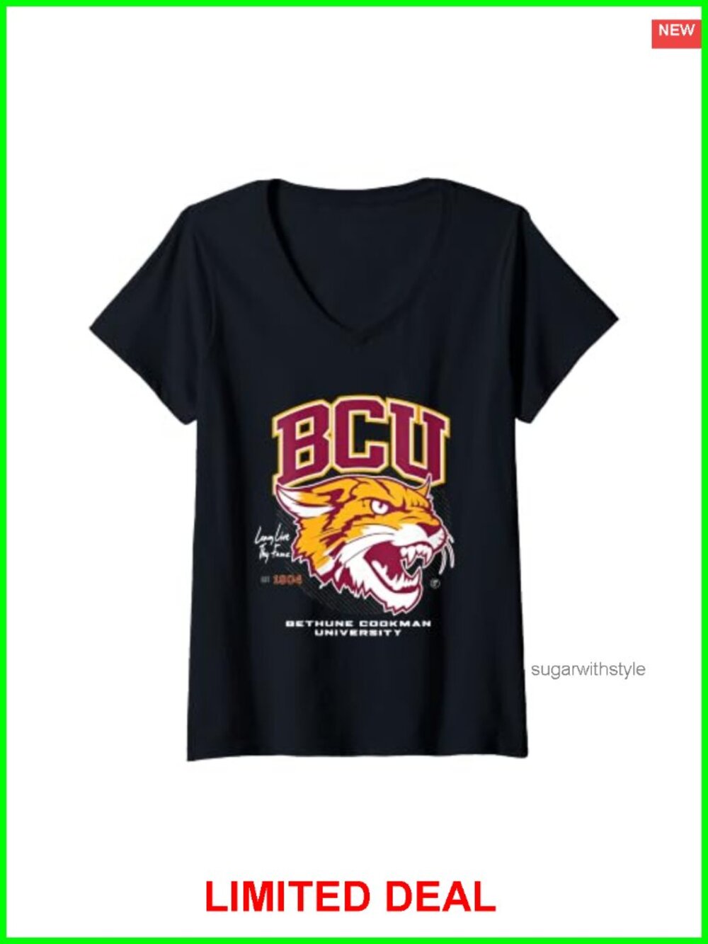 BCU Wildcats V-Neck T-Shirt Short Sleeve University Tee Game Day